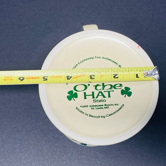 Vintage Budweiser St. Patrick's Day Tip O' The Hat Beer Mug Stein 1995 Shamrocks - Picture 12 of 12
